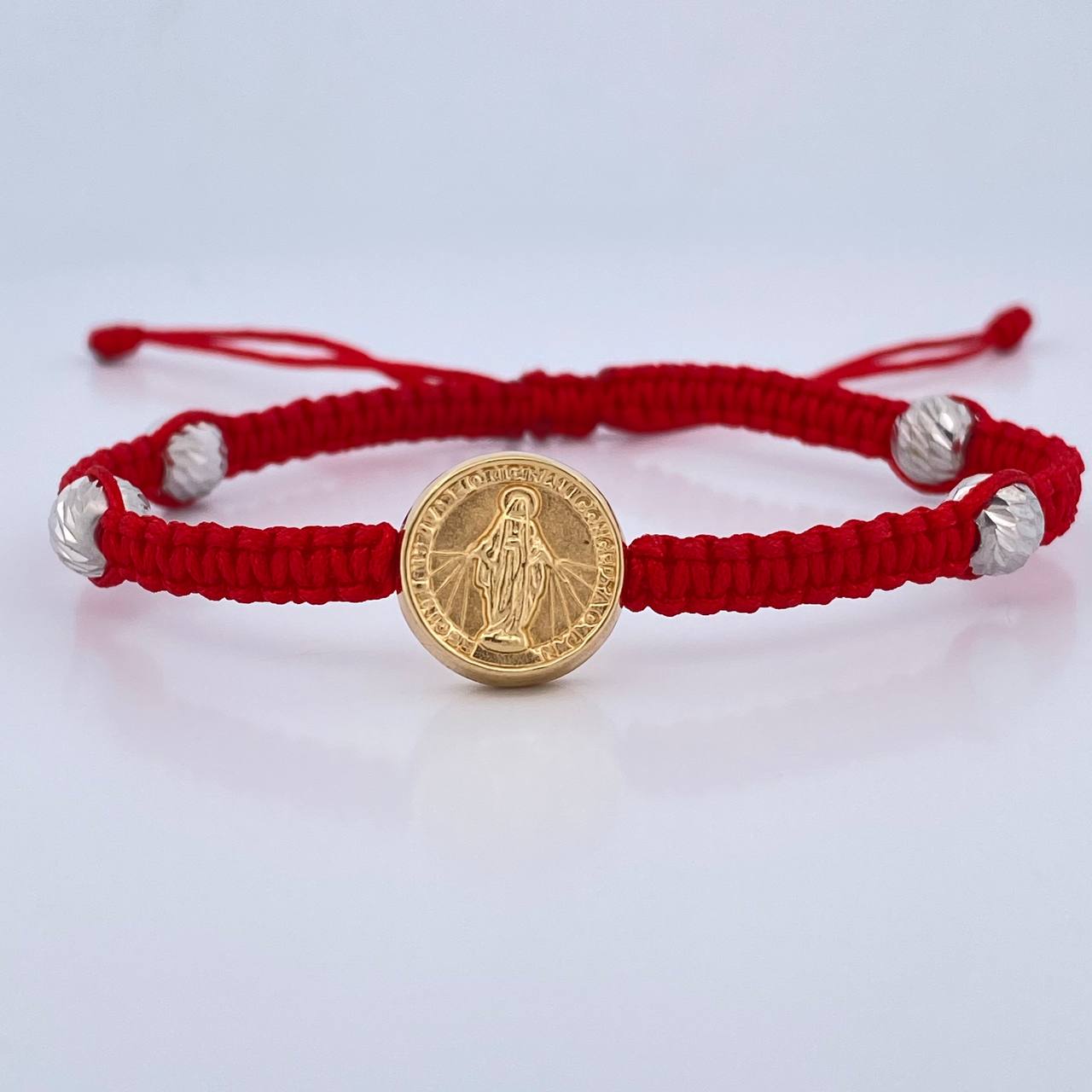 Pulsera Roja Virgen Milagrosa 1.65gr / Oro 18K &