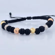 Pulsera Negra Bolas 1.3gr / Oro 18K &