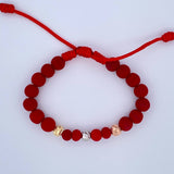 Pulsera Roja Bolas 0.65gr / Oro 18K &