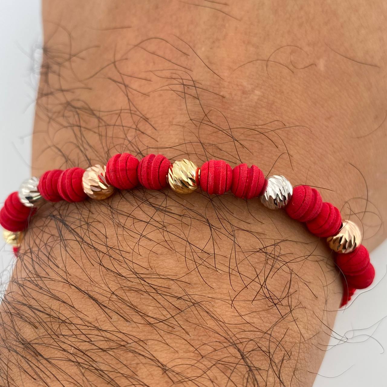 Pulsera Roja Bolas 1.25gr / Oro 18K &