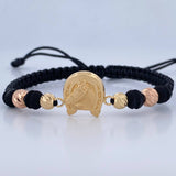 Pulsera Negra Herradura Caballo 1.75gr / Oro 18K &