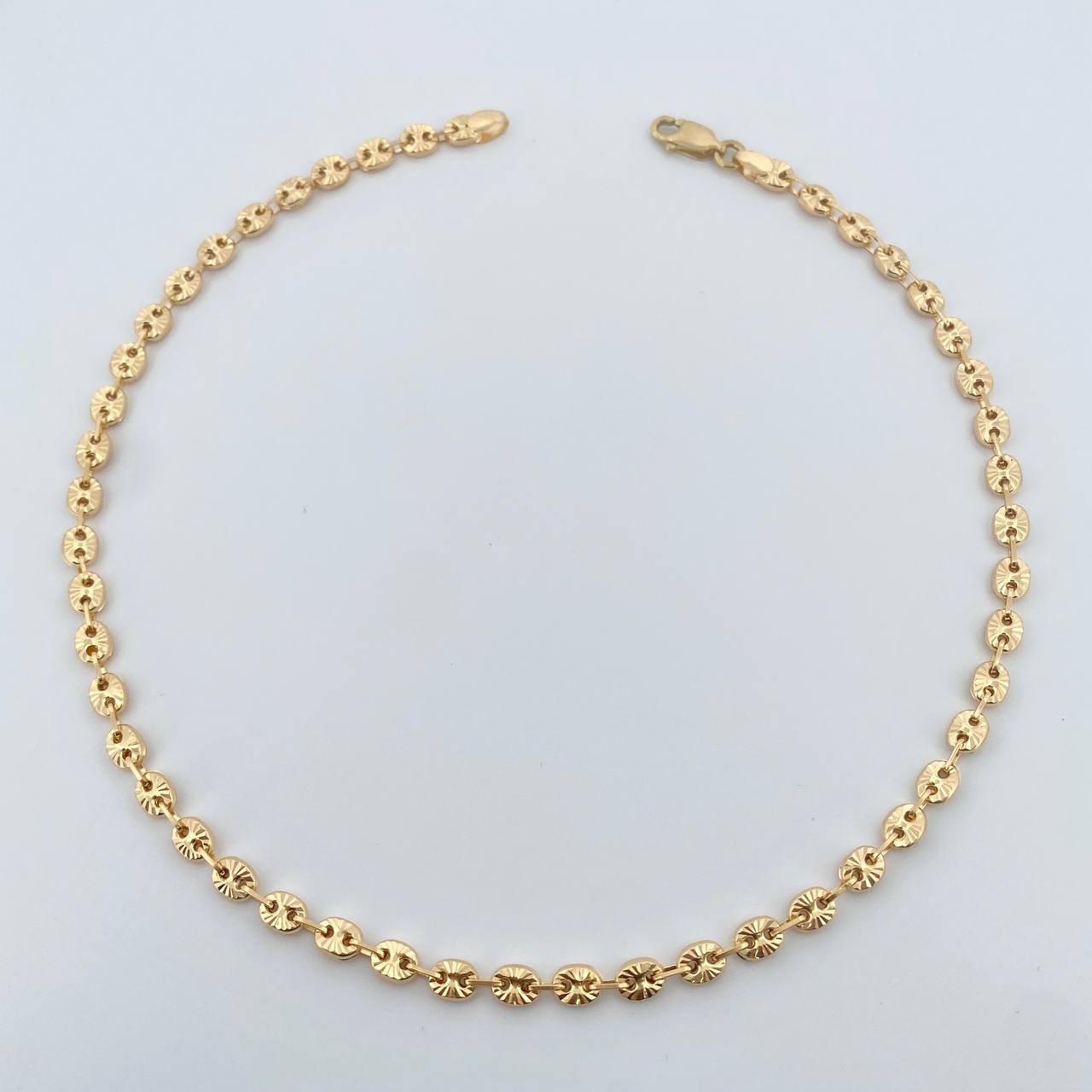 Tobillera GC 6.6gr / 31.2cm / 3.65mm Diamantada Oro Amarillo 18K &