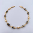 Pulso Rustico Barril 5.9gr / 21.5cm / 4.7mm Cauchos Negros Oro Amarillo 18K &