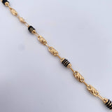 Pulso Rustico Barril 4.65gr / 20.7cm / 4.5mm Cauchos Negros Oro Amarillo 18K &