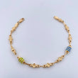 Pulso Rustico Barril Trebol 4.2gr / 19.2cm / 4.7mm Cauchos Azul Verde Oro Amarillo 18K &