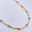 Cadena Rustica Barril 10.85gr / 51cm / 4.3mm Cauchos De Colores Oro Amarillo 18K &