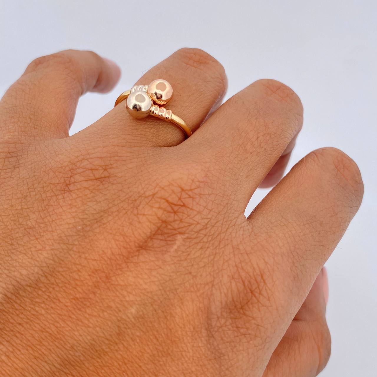 Anillo Tu Y Yo 1.45gr / T6 / Tres Oros 18K $