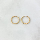 Candongas Aro Rayado 0.55gr / 1.3cm / Oro Amarillo 18K ©