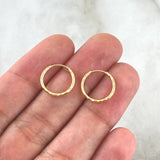 Candongas Aro Rayado 0.55gr / 1.3cm / Oro Amarillo 18K ©