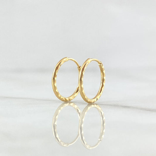 Candongas Aro Rayado 0.65 g / 1.2 cm Oro Amarillo 18K