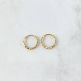 Candongas Aro Rayado 0.45gr / 1cm / Oro 18K