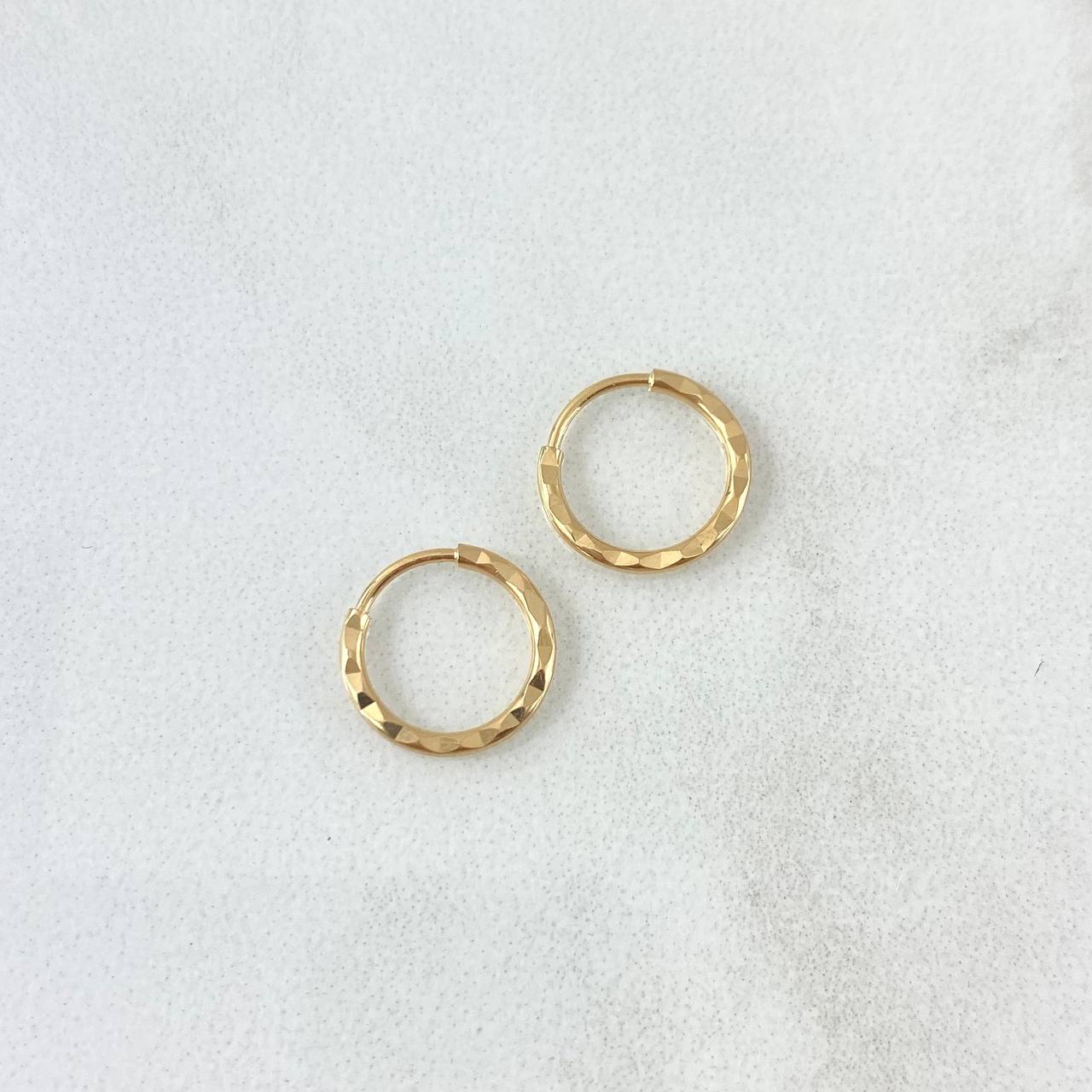 Candongas Aro Rayado 0.45gr / 1cm / Oro 18K