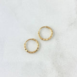 Candongas Aro Rayado 0.45gr / 1cm / Oro 18K