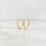 Candongas Aro Rayado 0.45gr / 1cm / Oro 18K