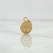 Dije Letra H 0.35gr / 1.5cm / Circulo Texturizado - Cargador Liso Oro Amarillo 18K