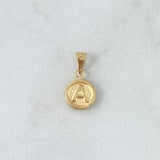 Dije Letra A 0.35gr / 1.5cm / Circulo Texturizado - Cargador Punteado Oro Amarillo 18K