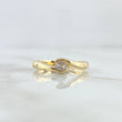 Anillo Solitario Olas Entrelazadas 2gr / T5 3/4 / Circon Blanco Oro Amarillo 18K ©