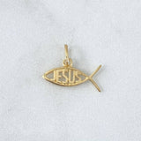 Dije Pez Jesús 0.9gr / 1.4cm-1.6cm / Basteado Oro Amarillo 18K