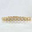 Pulso Tennis Tupido 20.95gr / 18.5cm / 7mm Circones Blancos Oro Amarillo Nac.Esp. 18K ©