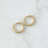 Candongas Carril 1.7gr / 1.2cm / Circones Blancos - Verdes Oro Amarillo 18K