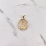 Dije Virgen Maria 2.4gr / 3cm / Circones Azules Verdes Fucsias Blancos Oro Amarillo 18K $