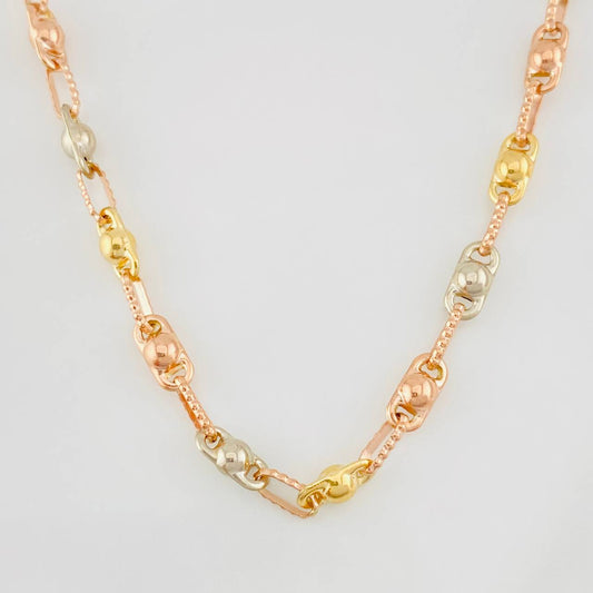 Cadena Rustica Burbuja 10g / 55cm / 3.4mm Tres Oros 18K