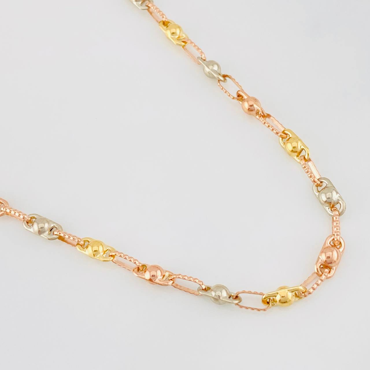 Cadena Rustica Burbuja 10g / 55cm / 3.4mm Tres Oros 18K