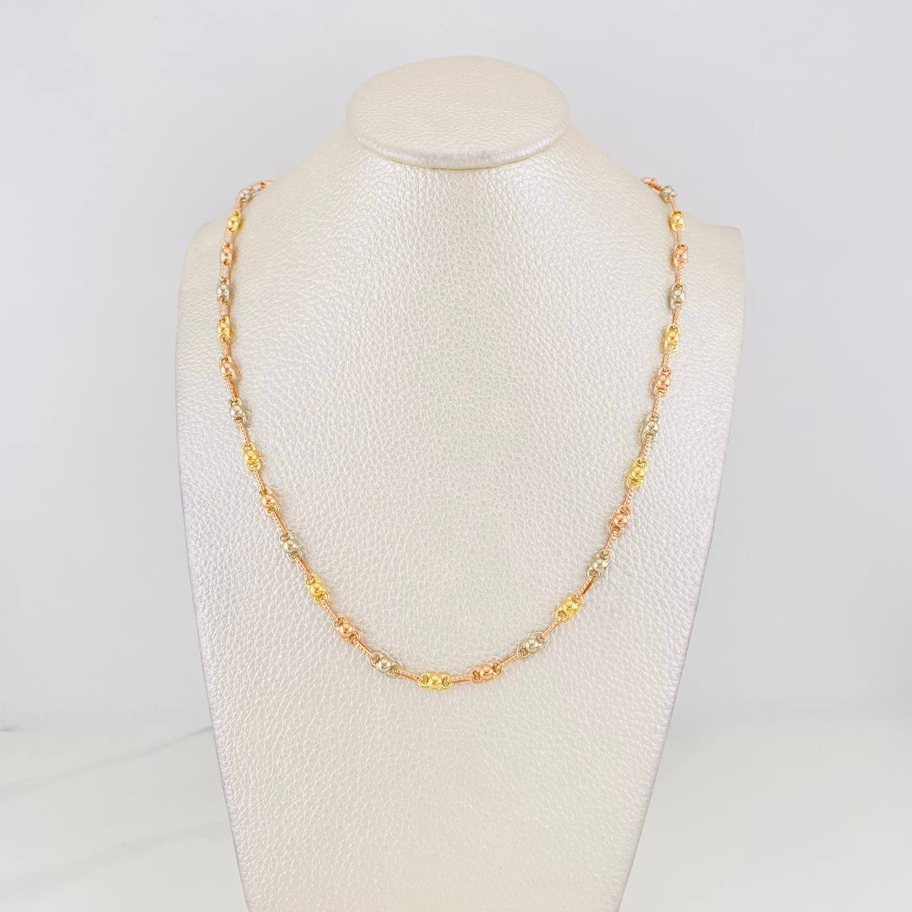 Cadena Rustica Burbuja 10g / 55cm / 3.4mm Tres Oros 18K