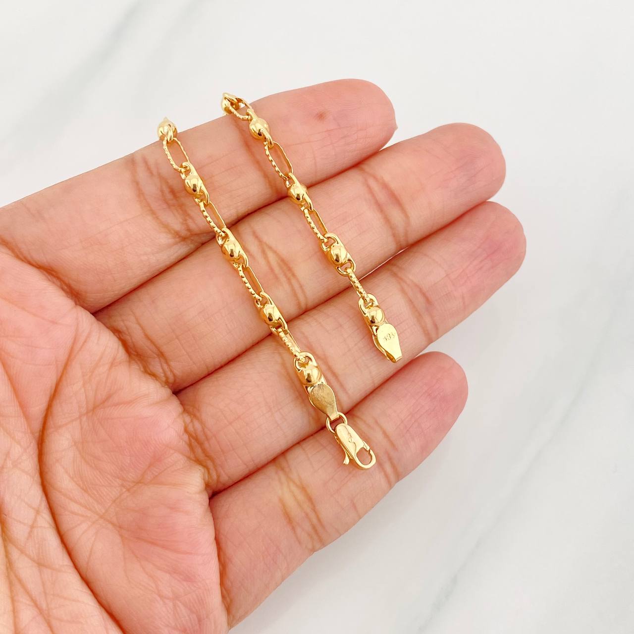 Pulso Rustico Burbuja 4.1g / 21.5cm / 3.3mm Oro Amarillo 18K