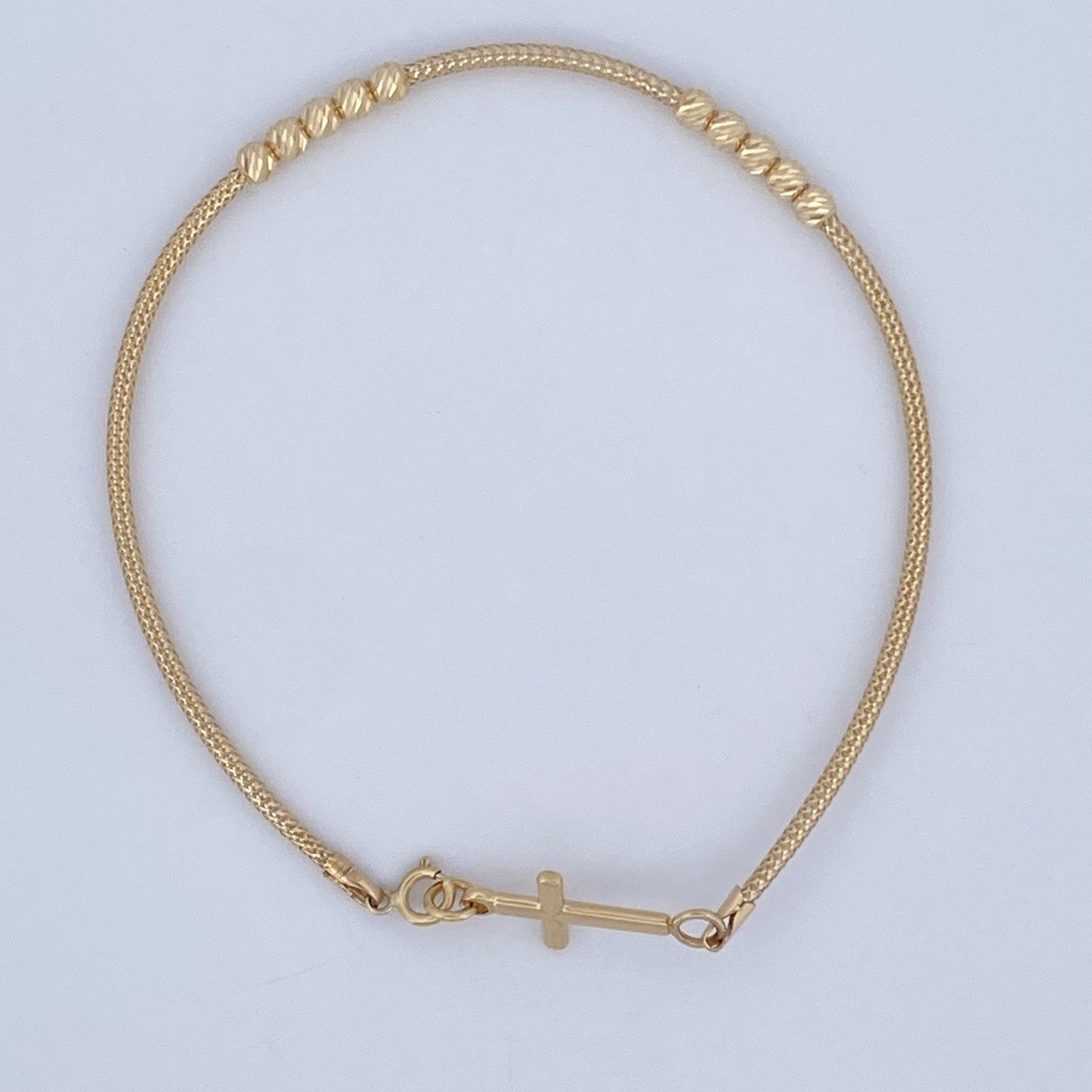 Pulso Flex Cruz 2.05gr / 19cm-21cm / +4 Oro 18K $