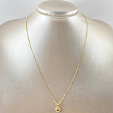 Set Cadena Cubana 1.05gr / 45cm / 0.7mm + Dije Corazón 0.3gr / 1.1cm Cargador Bordeado Oro Amarillo 18K (Oferta) *