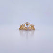 Anillo Corona 2.3gr / T5 1/2 / Circones Blancos Oro Amarillo 18K &