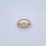 Anillo Corona 2.3gr / T5 1/2 / Circones Blancos Oro Amarillo 18K &