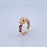 Anillo Pantera Tribal 3.65gr / T7 3/4 / Circones Azules Negros Oro Amarillo 18K &