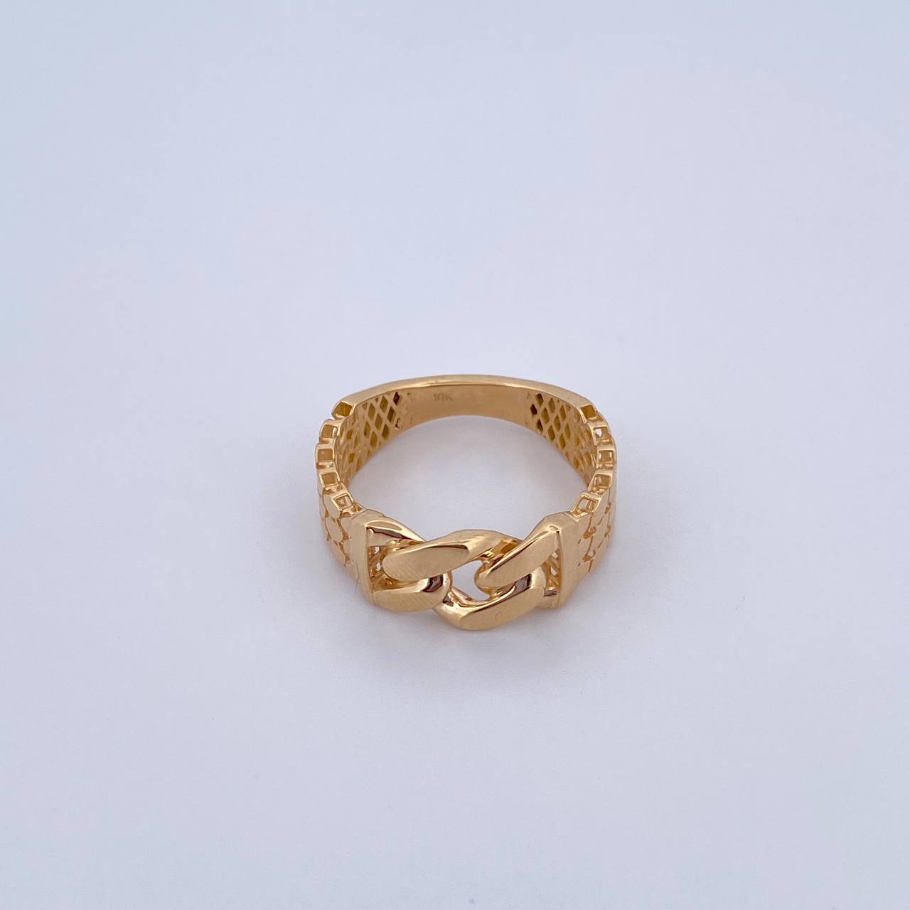Anillo Cubano 3.45gr / T8 / Liso Oro Amarillo 18K &