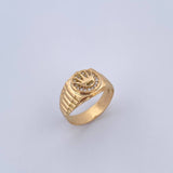 Anillo Correa Corona RX 3.95gr / T6 1/4 / Circones Blancos Oro Amarillo 18K &