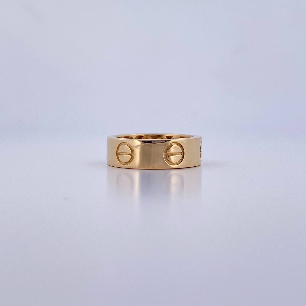 Anillo Argolla Tornillo 3.8gr / T7 / Liso Oro Amarillo 18K &