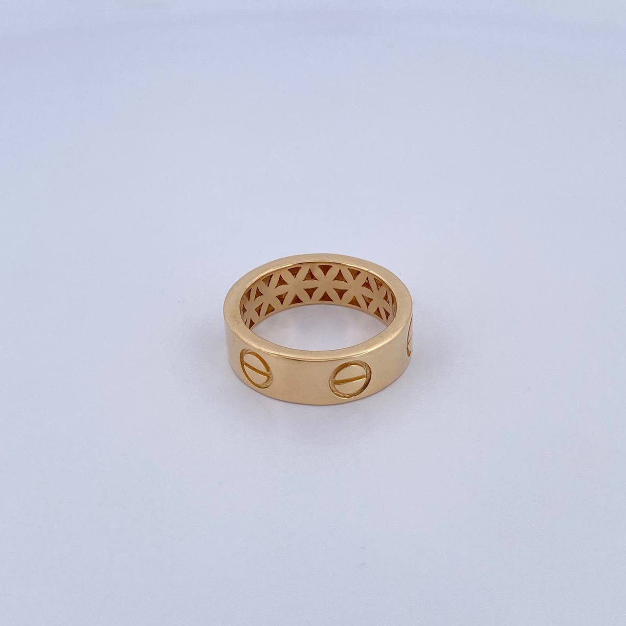Anillo Argolla Tornillo 3.8gr / T7 / Liso Oro Amarillo 18K &