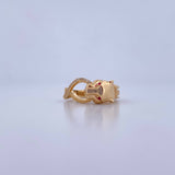 Anillo Pantera Tribal 4.25gr / T7 3/4 / Circones Fucsias Blancos Oro Amarillo 18K &