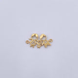Herraje Familia De Tres 1.15gr / 2cm / Circones Blancos Oro Amarillo 18K &