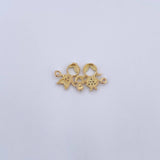Herraje Familia De Tres 1.15gr / 2cm / Circones Blancos Oro Amarillo 18K &