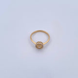 Anillo Circulo 1.75gr / T5 3/4 / Circones Blancos Oro Amarillo 18K &
