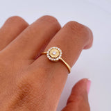 Anillo Circulo 1.75gr / T5 3/4 / Circones Blancos Oro Amarillo 18K &