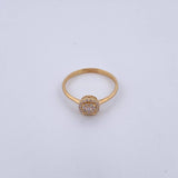 Anillo Circulo 1.8gr / T7 / Circones Blancos Oro Amarillo 18K &