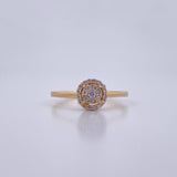 Anillo Circulo 1.8gr / T6 1/2 / Circones Blancos Oro Amarillo 18K &