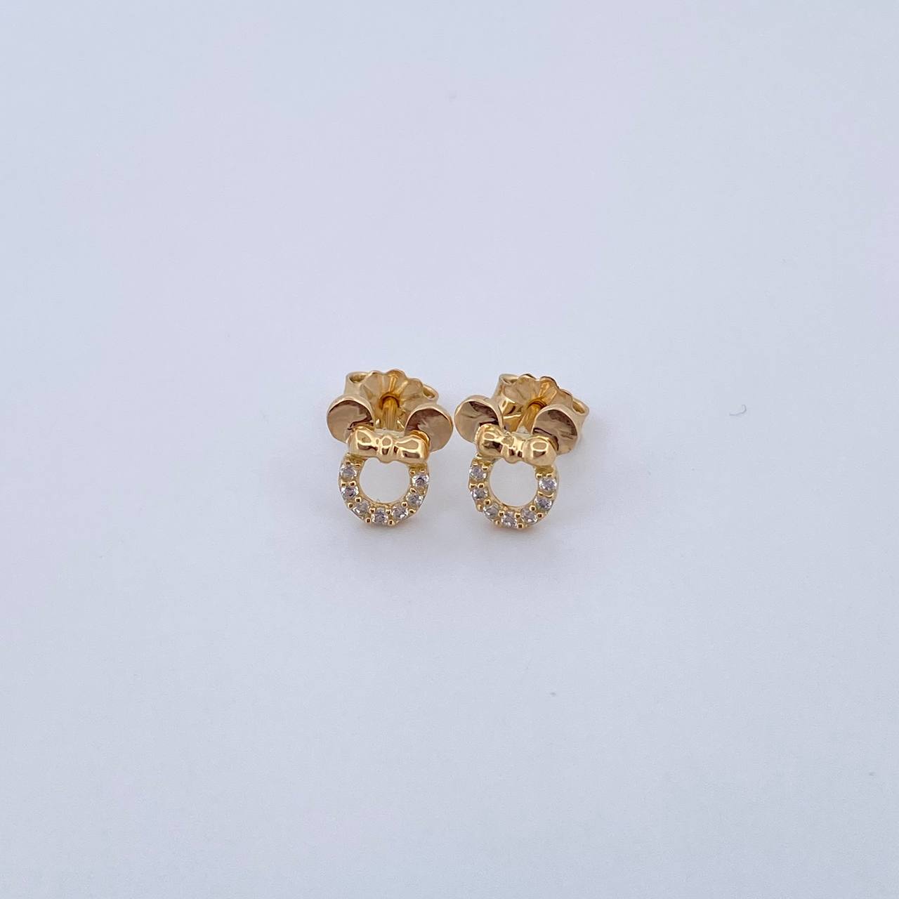 Topos Ratona 1.2gr / Circones Blancos Oro Amarillo 18K &