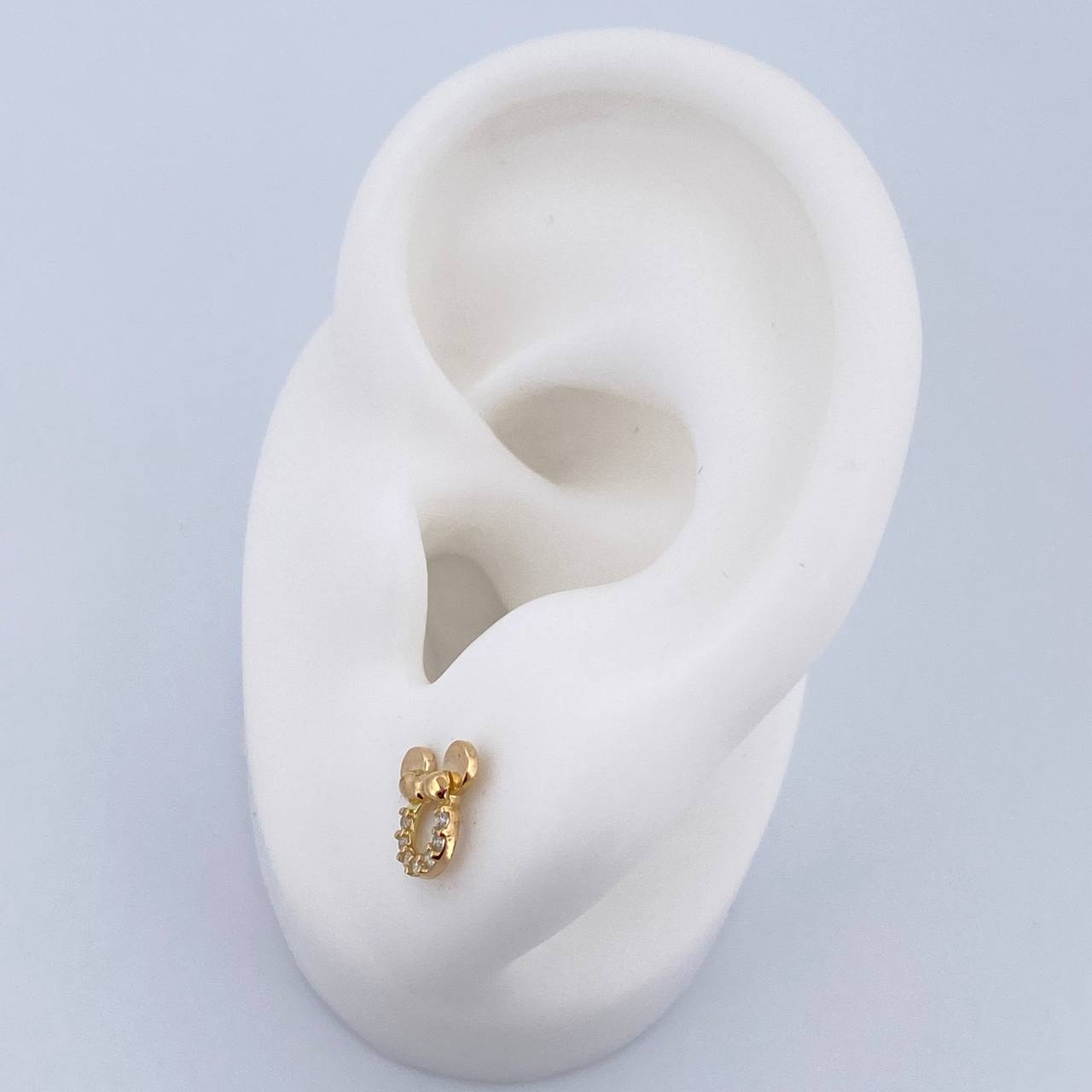 Topos Ratona 1.2gr / Circones Blancos Oro Amarillo 18K &