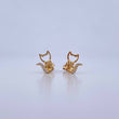 Topos Gato Moño 1.4gr / Circones Blancos Oro Amarillo 18K &