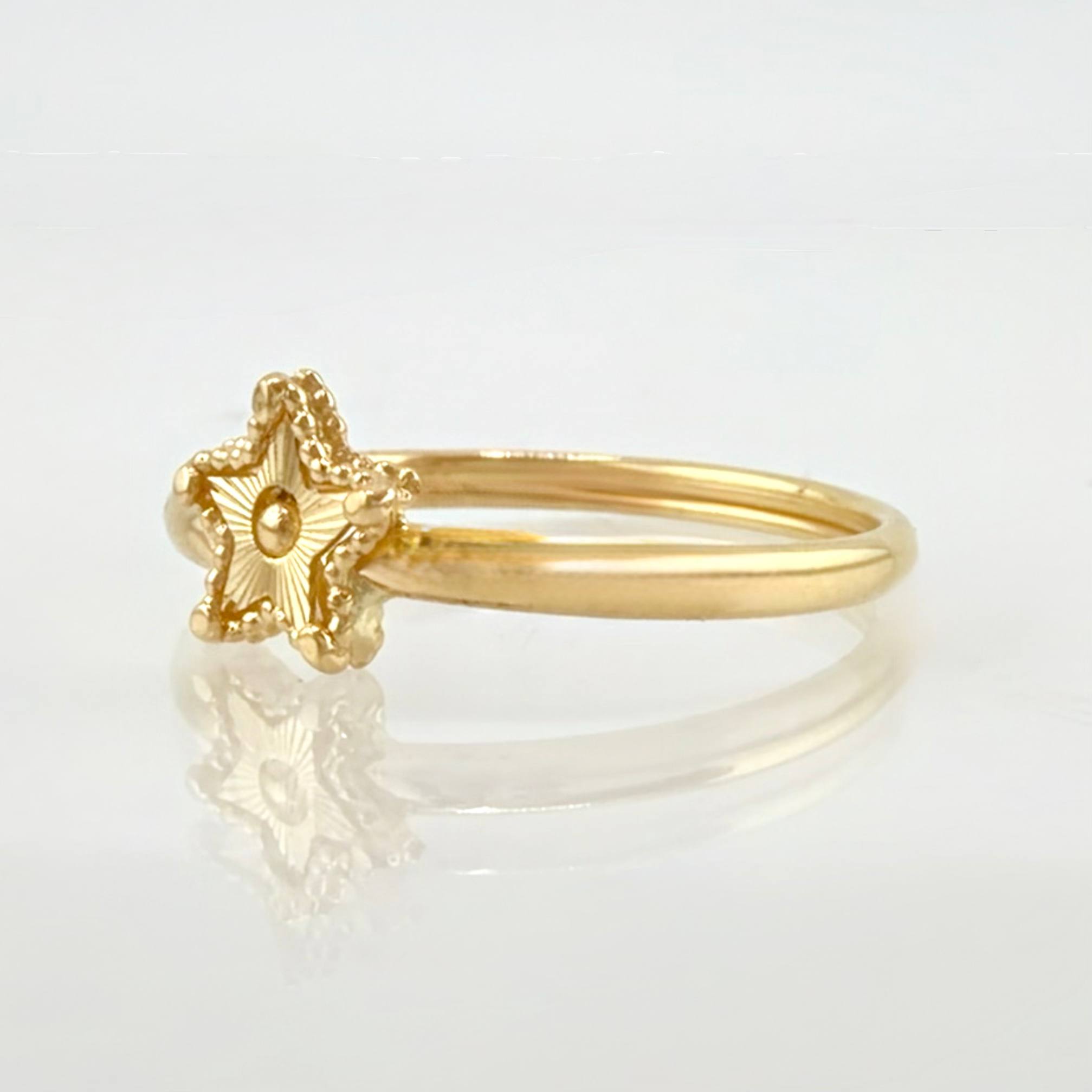 Anillo Estrella Diamantada 1gr / T7 / Oro Amarillo 18K *