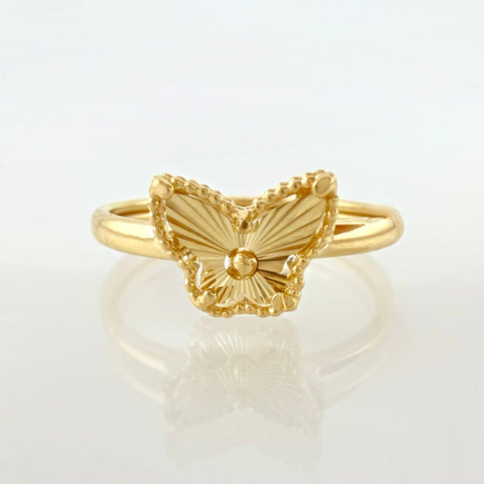 Anillo Mariposa Diamantada 1.05gr / T6 / Oro Amarillo 18K ©